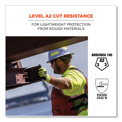 ProFlex 7021 Hi-Vis Nitrile-Coated CR Gloves, EN388: 4342B, 8.5" Long, Small, Lime, Pair