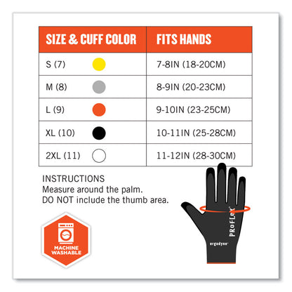 ProFlex 7001-CASE Nitrile Coated Gloves, EN388: 4121X, 9.25" Long, 2X-Large, Black, 144 Pairs/Carton