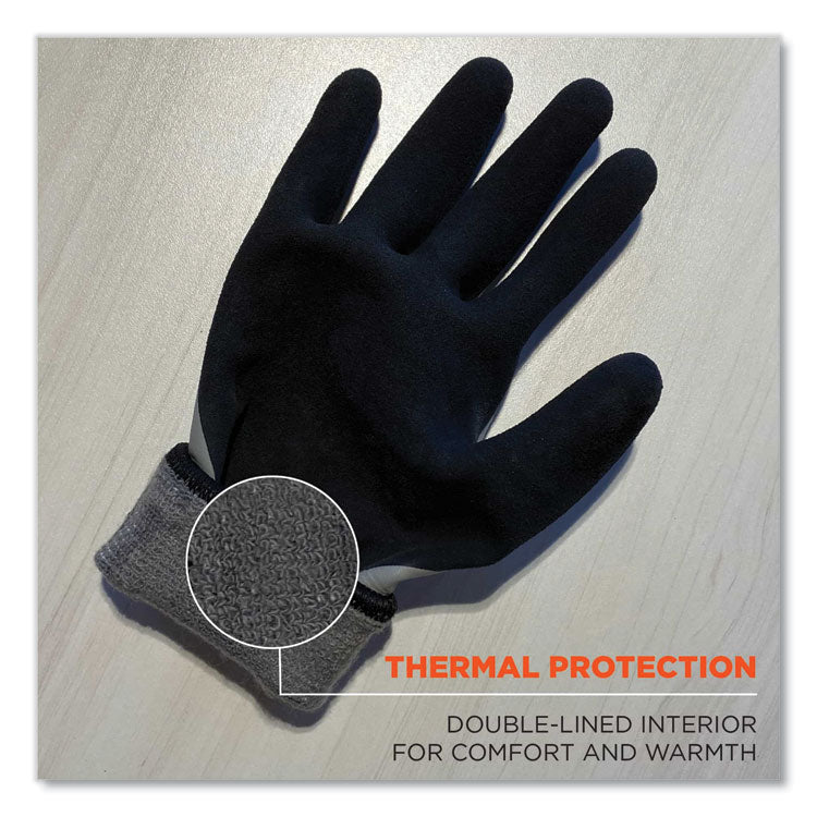 ProFlex 7501-CASE Coated Waterproof Winter Gloves, EN388: 2131X, 11" Long, 2X-Large, Gray, 144 Pairs/Carton
