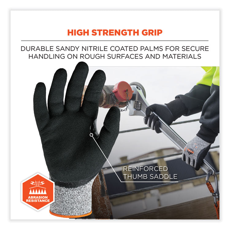 ProFlex 7031 ANSI A3 Nitrile-Coated CR Gloves, EN388: 4X42C, 10.5" Long, 2X-Large, Gray, Pair
