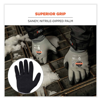 ProFlex 7501-CASE Coated Waterproof Winter Gloves, EN388: 2131X, 10.5" Long, Large, Gray, 144 Pairs/Carton