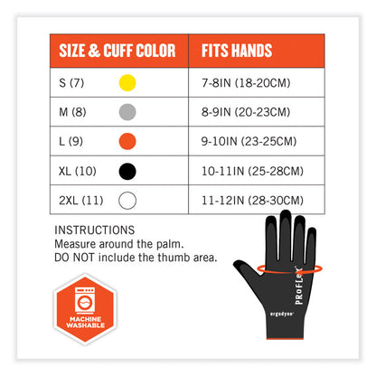 ProFlex 7001 Nitrile-Coated Gloves, EN388: 4121X, 8.5" Long, Medium, Black, Pair