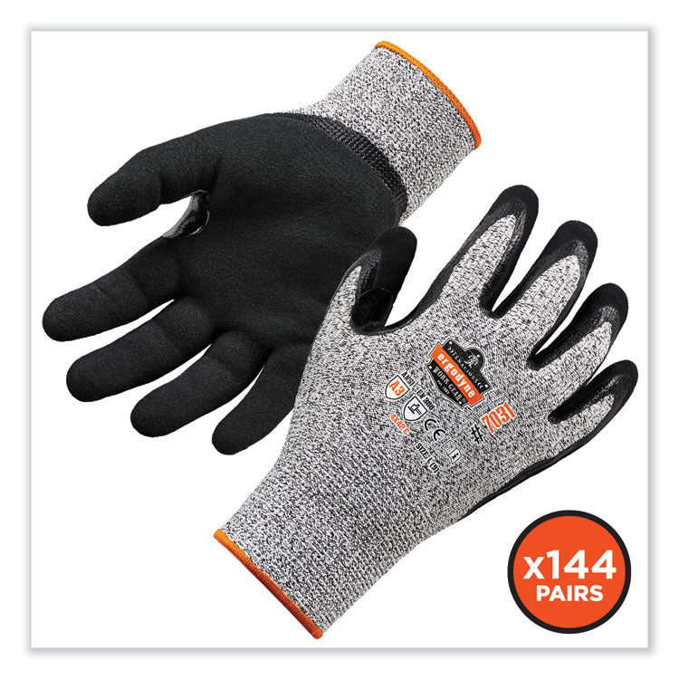 ProFlex 7031-CASE ANSI A3 Nitrile-Coated CR Gloves, EN388: 4X42C, 10.5" Long, 2X-Large, Gray, 144 Pairs/Carton