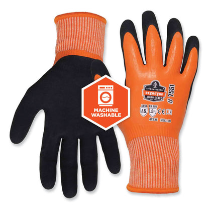 ProFlex 7551 ANSI A5 Coated Waterproof CR Gloves, EN388: 4X43E, 10" Long, Medium, Orange, Pair