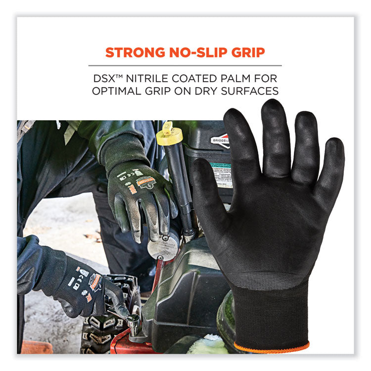 ProFlex 7001 Nitrile-Coated Gloves, EN388: 4121X, 8.25" Long, Small, Black, Pair