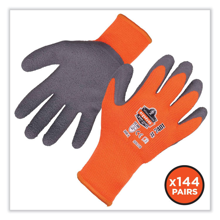 ProFlex 7401-CASE Coated Lightweight Winter Gloves, EN388: 2131X, 10" Long, Medium, Orange, 144 Pairs/Carton