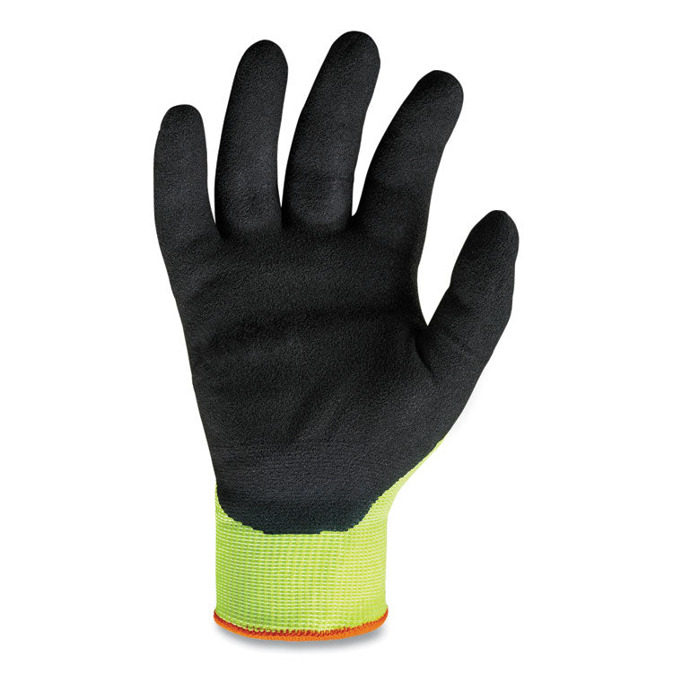 ProFlex 7021 Hi-Vis Nitrile-Coated CR Gloves, EN388: 4342B, 8.5" Long, Small, Lime, Pair