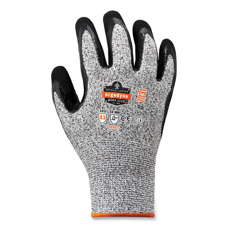 ProFlex 7031 ANSI A3 Nitrile-Coated CR Gloves, EN388: 4X42C, 9.5" Long, Medium, Gray, Pair