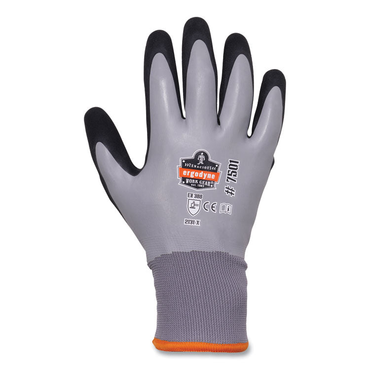 ProFlex 7501-CASE Coated Waterproof Winter Gloves, EN388: 2131X, 11" Long, 2X-Large, Gray, 144 Pairs/Carton