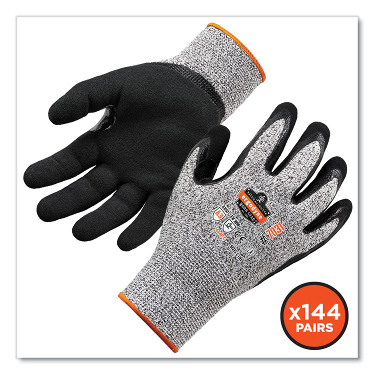ProFlex 7031-CASE ANSI A3 Nitrile-Coated CR Gloves, EN388: 4X42C, 10" Long, X-Large, Gray, 144 Pairs/Carton