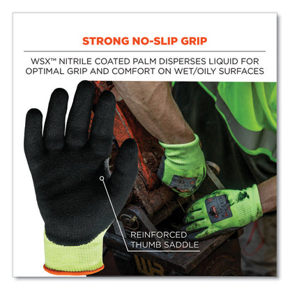 ProFlex 7041 ANSI A4 Nitrile-Coated CR Gloves, EN388: 4X42D, 10" Long, Medium, Lime, Pair
