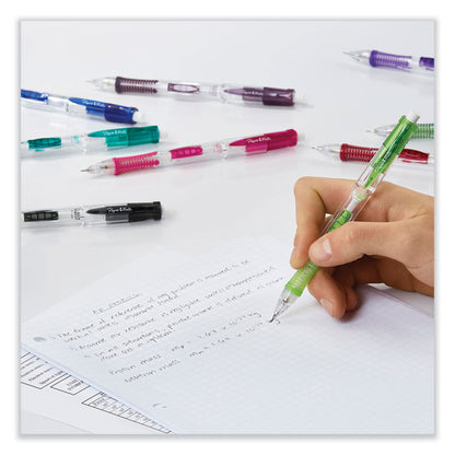 Clear Point Mechanical Pencils with Tube of Lead/Erasers, 0.9 mm, HB (#2), Black Lead, Assorted Barrel Colors, 2/Pack
