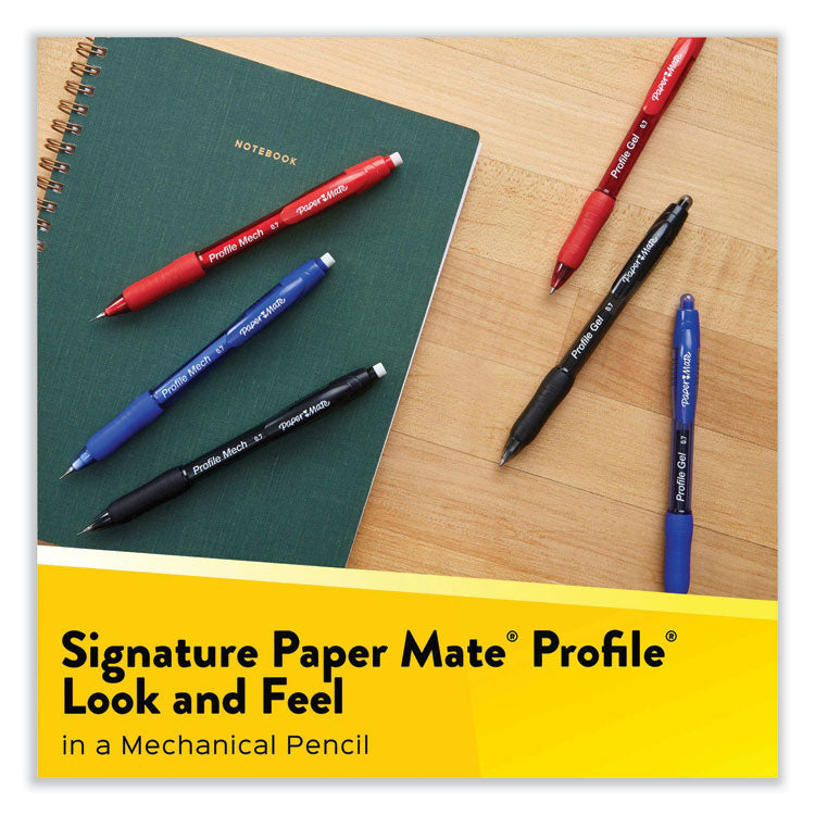 Profile Mechanical Pencils, 0.7 mm, HB (#2), Black Lead, Assorted Barrel Colors, 8/Pack