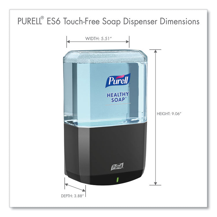 ES6 Soap Touch-Free Dispenser, 1,200 mL, 5.25 x 8.8 x 12.13, Graphite