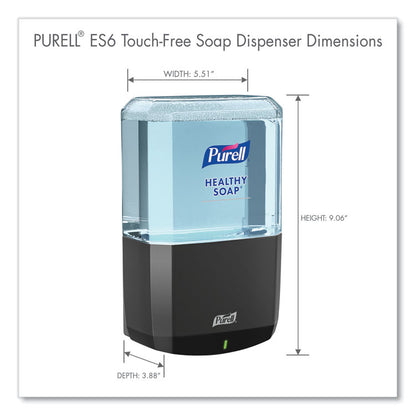 ES6 Soap Touch-Free Dispenser, 1,200 mL, 5.25 x 8.8 x 12.13, Graphite