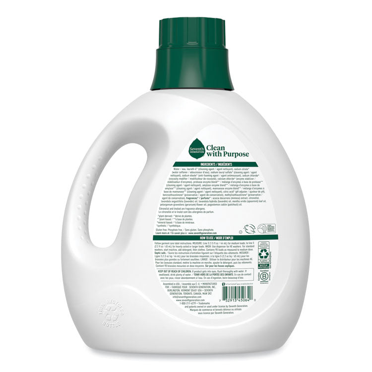Natural Liquid Laundry Detergent, Fresh Lavender Scent, 135 oz Bottle, 4/Carton