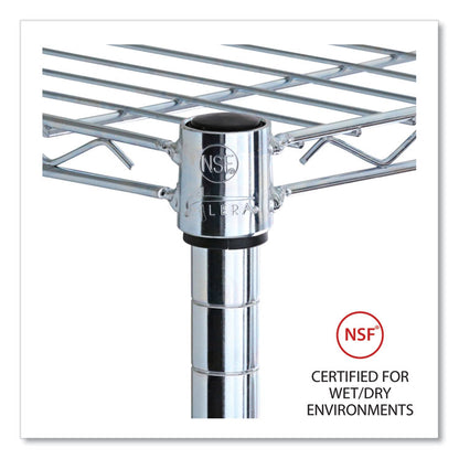 5-Shelf Wire Shelving Kit with Casters and Shelf Liners, 36w x 18d x 72h, Silver