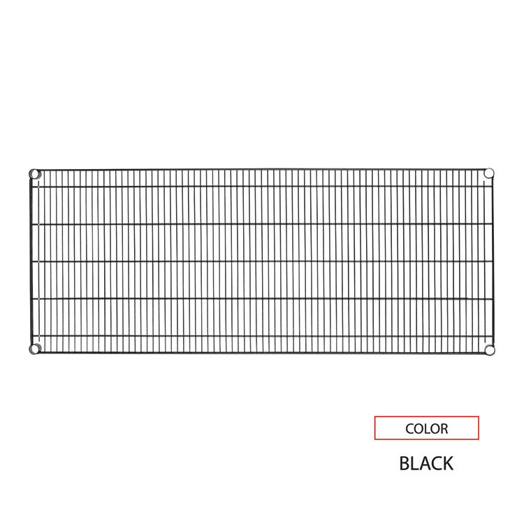 Industrial Wire Shelving Extra Wire Shelves, 48w x 24d, Black, 2 Shelves/Carton
