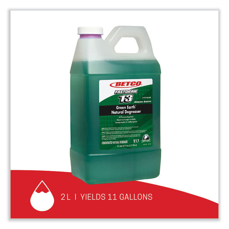 Green Earth Natural FastDraw Degreaser, 2 L Bottle, 4/Carton