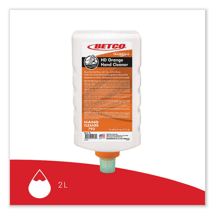 HD Orange Hand Cleaner Refill for Triton Dispensers, Citrus Zest Scent, 2 L, 6/Carton