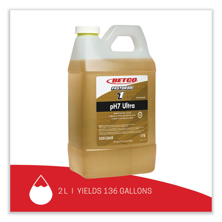 pH7 Ultra Neutral FastDraw Cleaner, Lemon Scent, 2 L Bottle, 4/Carton