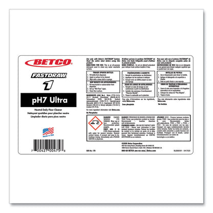 pH7 Ultra Neutral FastDraw Cleaner, Lemon Scent, 2 L Bottle, 4/Carton