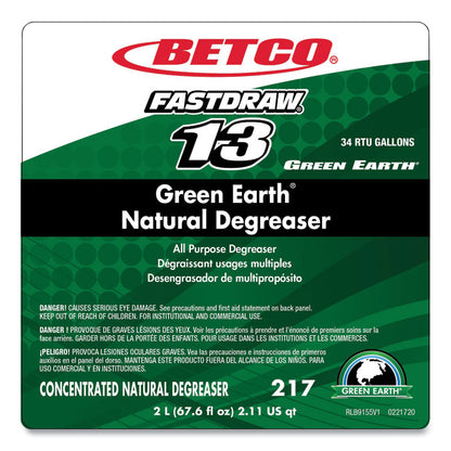 Green Earth Natural FastDraw Degreaser, 2 L Bottle, 4/Carton