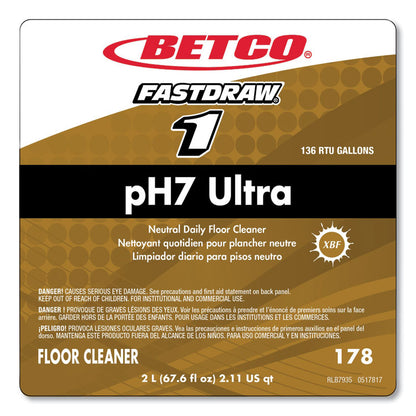 pH7 Ultra Neutral FastDraw Cleaner, Lemon Scent, 2 L Bottle, 4/Carton