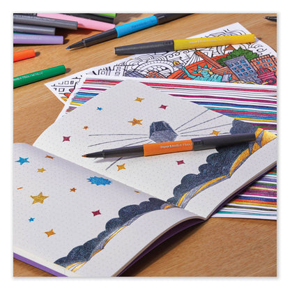 Flair Metallic Porous Point Pen, Stick, Medium 0.7 mm, Assorted Ink and Barrel Colors, 8/Pack