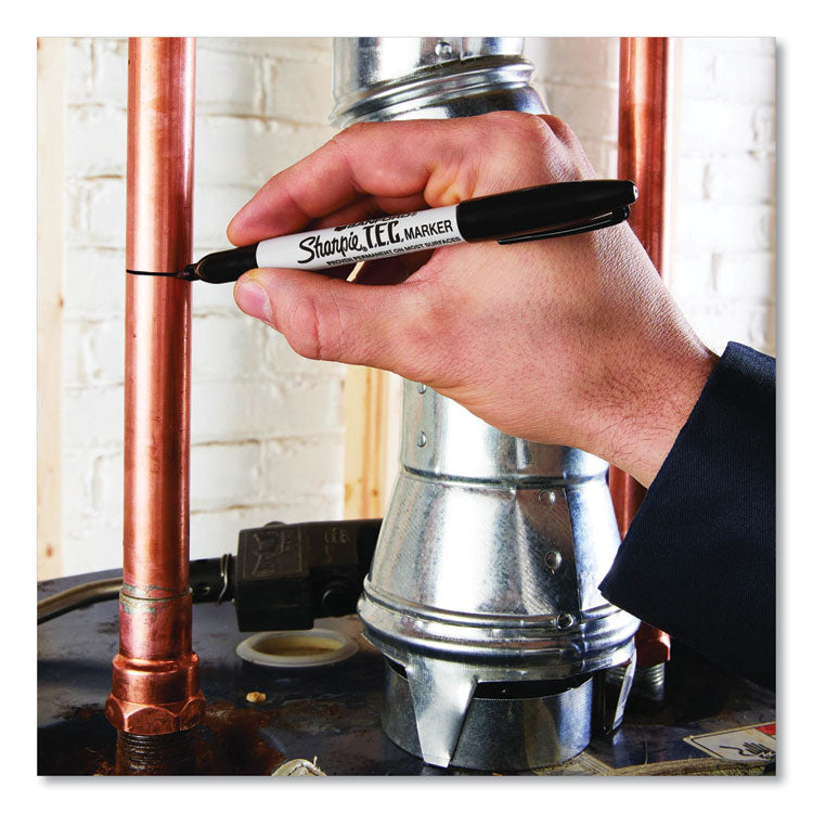 T.E.C. Permanent Marker, Fine Bullet Tip, Black