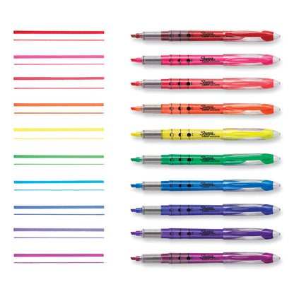 Liquid Pen Style Highlighters, Assorted Ink Colors, Chisel Tip, Assorted Barrel Colors, 10/Set