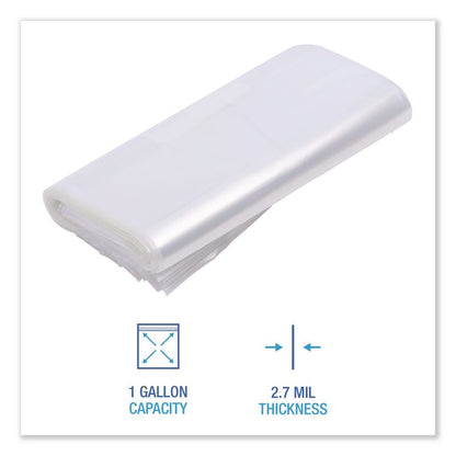 Reclosable Freezer Storage Bags, 1 gal, 2.7 mil, 10.5" x 11", Clear, 250/Box