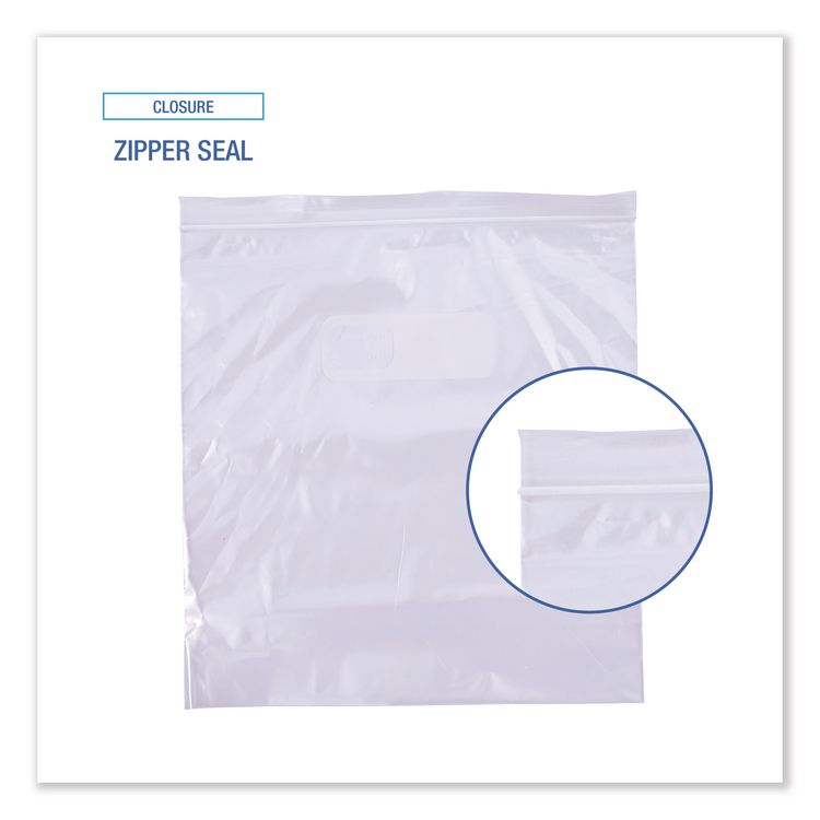 Reclosable Freezer Storage Bags, 1 gal, 2.7 mil, 10.5" x 11", Clear, 250/Box