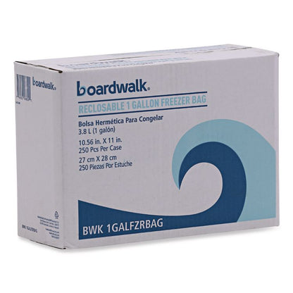 Reclosable Freezer Storage Bags, 1 gal, 2.7 mil, 10.5" x 11", Clear, 250/Box