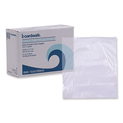 Reclosable Freezer Storage Bags, 1 gal, 2.7 mil, 10.5" x 11", Clear, 250/Box