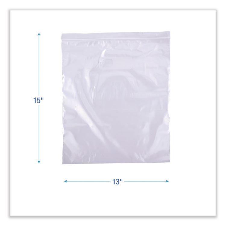 Reclosable Food Storage Bags, 2 gal, 1.75 mil, 13" x 15", Clear, 100/Box