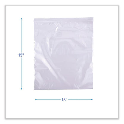 Reclosable Food Storage Bags, 2 gal, 1.75 mil, 13" x 15", Clear, 100/Box