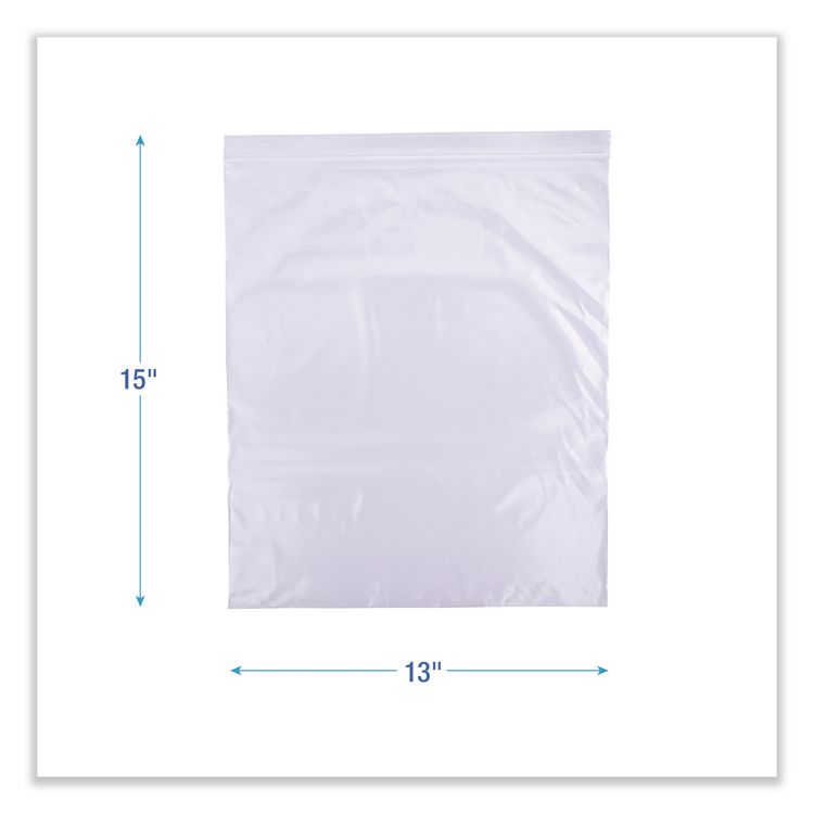 Reclosable Freezer Storage Bags, 2 gal, 2.7 mil, 13" x 15", Clear, 100/Box