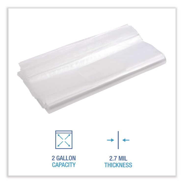 Reclosable Freezer Storage Bags, 2 gal, 2.7 mil, 13" x 15", Clear, 100/Box