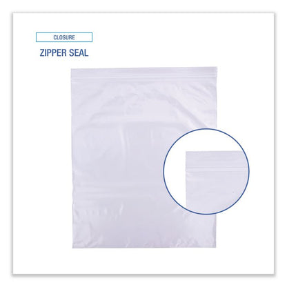 Reclosable Freezer Storage Bags, 2 gal, 2.7 mil, 13" x 15", Clear, 100/Box