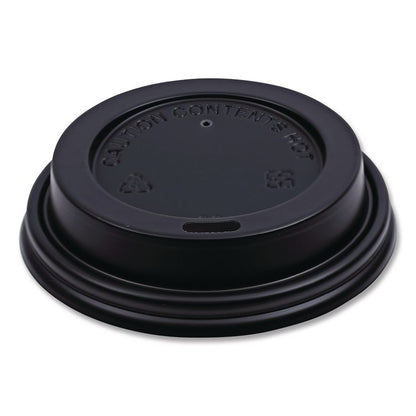 Hot Cup Lids, Fits 8 oz Hot Cup, Plastic, Black, 1,000/Carton