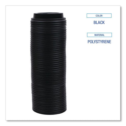 Hot Cup Lids, Fits 8 oz Hot Cup, Plastic, Black, 1,000/Carton