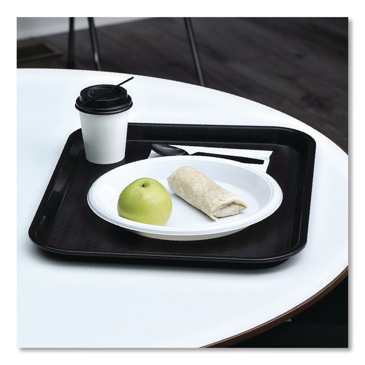 Hot Cup Lids, Fits 8 oz Hot Cup, Plastic, Black, 1,000/Carton