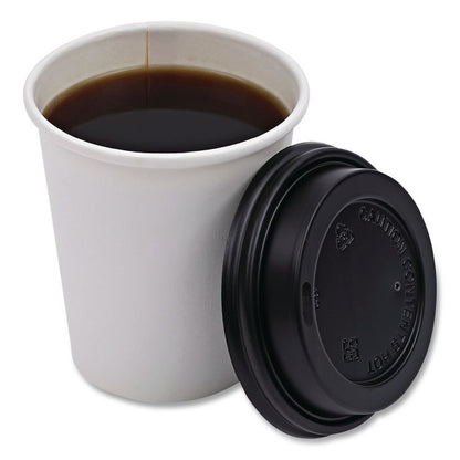 Hot Cup Lids, Fits 8 oz Hot Cup, Plastic, Black, 1,000/Carton