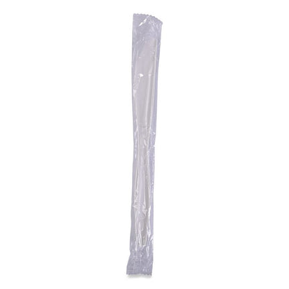 Heavyweight Wrapped Polypropylene Cutlery, Knife, Plastic, White, 1,000/Carton