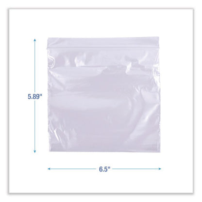 Reclosable Food Storage Bags, Sandwich, 1.15 mil, 6.5" x 5.89", Clear, 500/Box