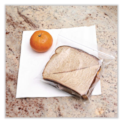 Reclosable Food Storage Bags, Sandwich, 1.15 mil, 6.5" x 5.89", Clear, 500/Box