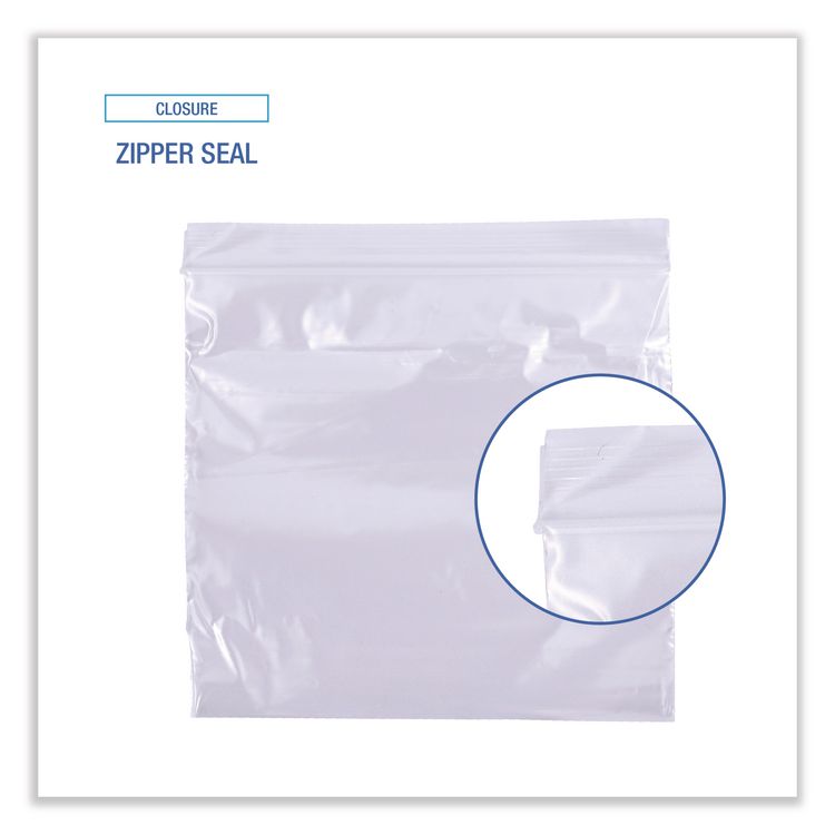Reclosable Food Storage Bags, Sandwich, 1.15 mil, 6.5" x 5.89", Clear, 500/Box
