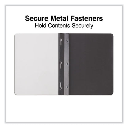 Clear Front Report Cover, Prong Fastener, 0.5" Capacity, 8.5 x 11, Clear/Black, 25/Box
