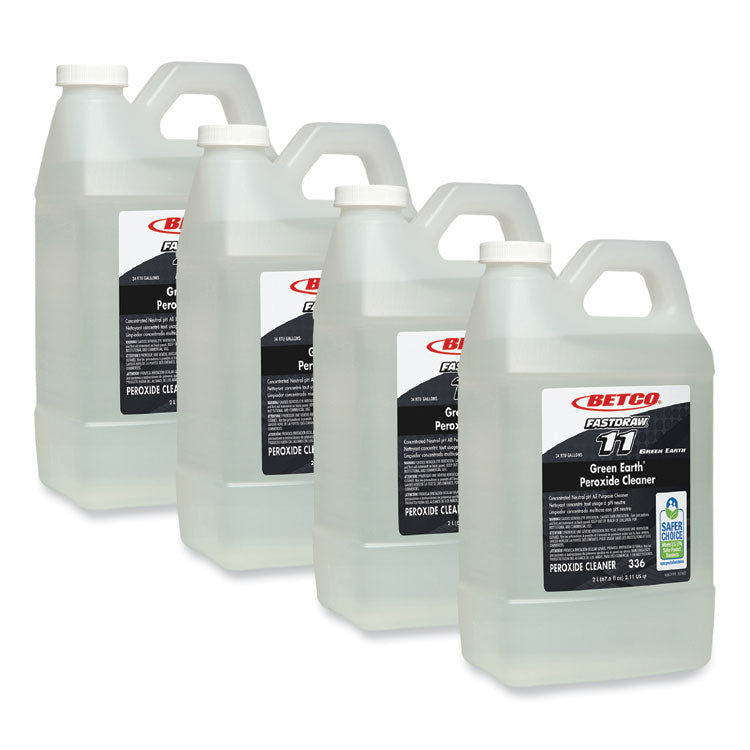 Green Earth FastDraw Peroxide Cleaner, Fresh Mint Scent, 2 L Bottle, 4/Carton